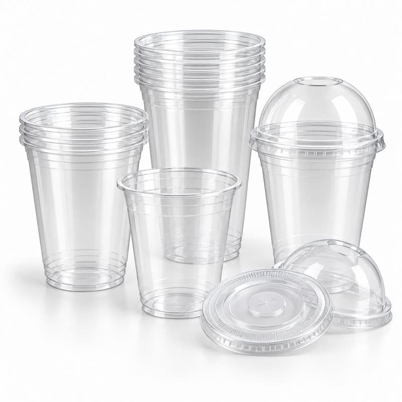 Clear PET Cups with Dome Lids