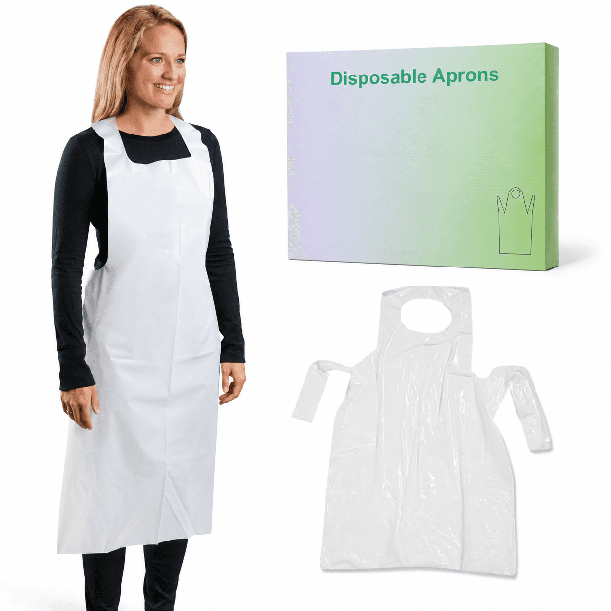 Disposable Plastic Aprons 100 Pack