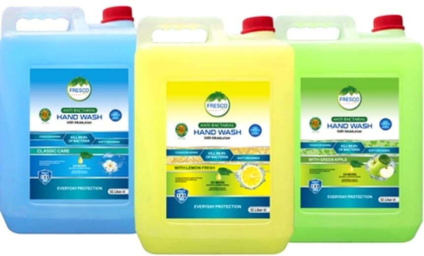 FRESCO Antibacterial Hand Wash Liquid 10-Liter Can 03-Different variants Fragrances – buy online in Pakistan at best wholesale price | Pak Multilinks
