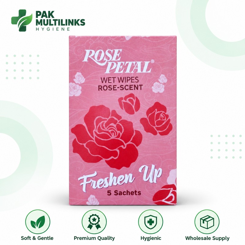 Rose Petal Wet Wipes Rose-Scent Freshen Up